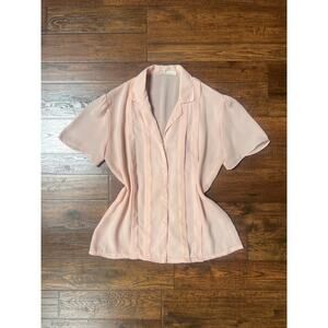 Vintage Clothing Sheer Short Sleeve Blouse Soft Pink Medium Evan R San Francisco
